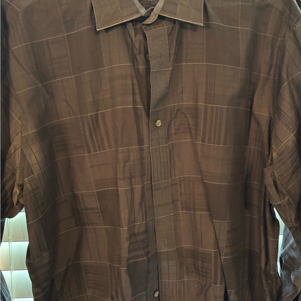Bugatchi Brown Casual Button Down Shirt